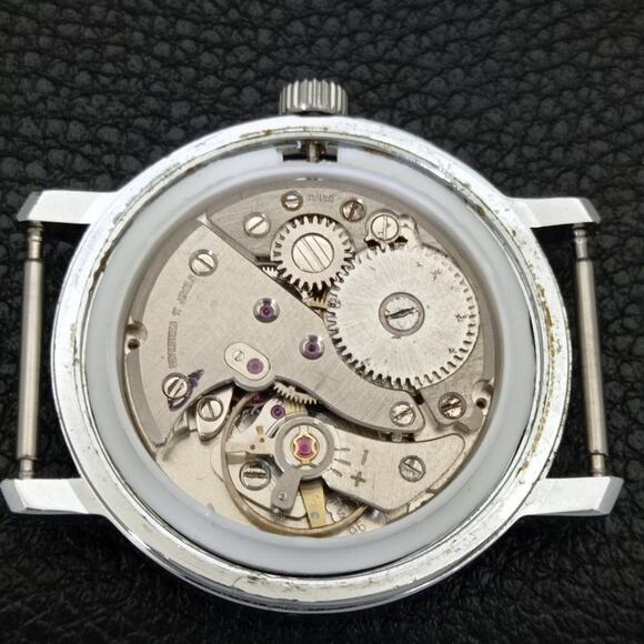 Vintage 1981 Oris Manual Mens Silver Watch W/Nato Strap & Blue accents - Picture 9 of 9